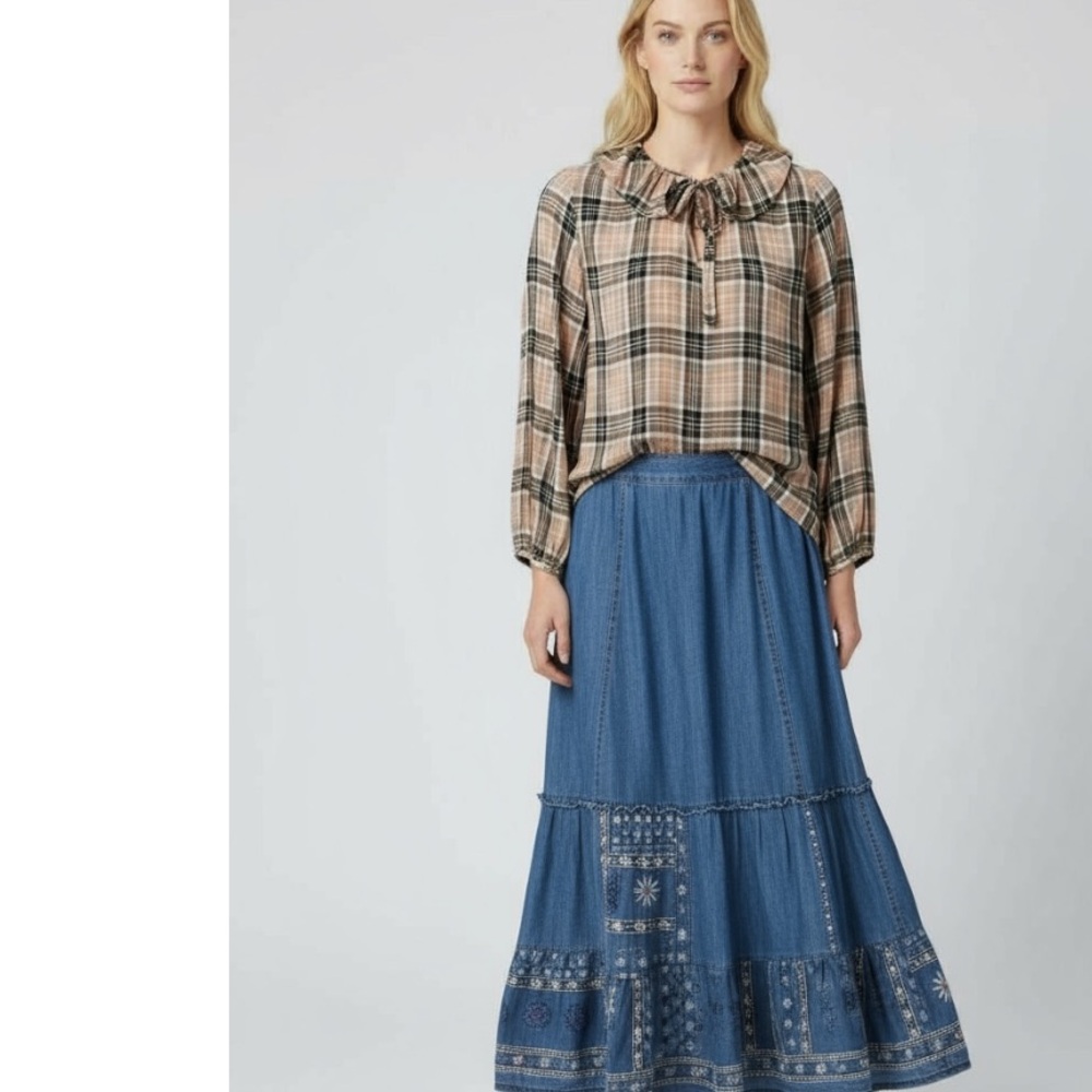 Boho Style J. Crew plaid flannel shirt - Picture 3 of 10